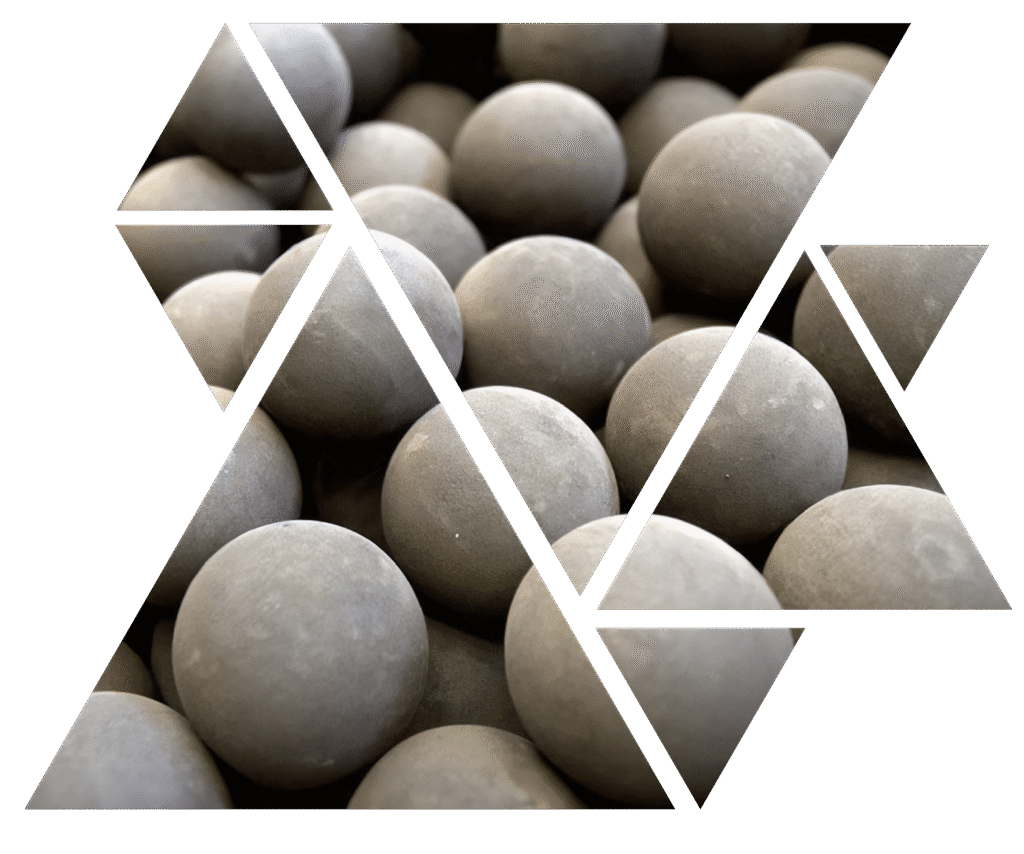 Bolas de Molienda en mosaico Triangular